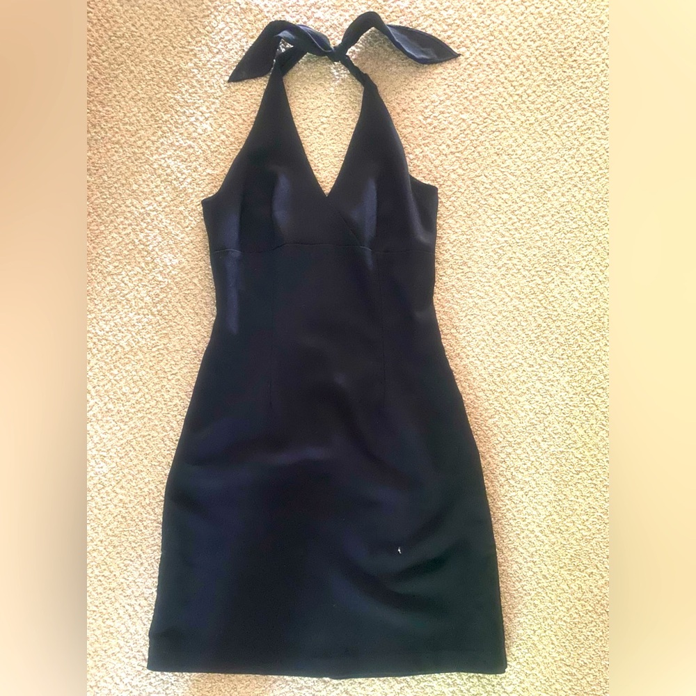 Elegant Black Halter Dress